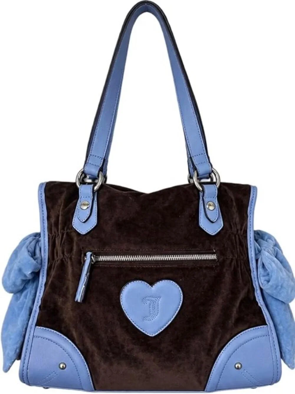 Juicy Couture Juicy Princess Tote Bag Chocolate/Blue Velour